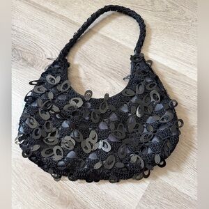 Chic Black Sequin Shoulder Bag
